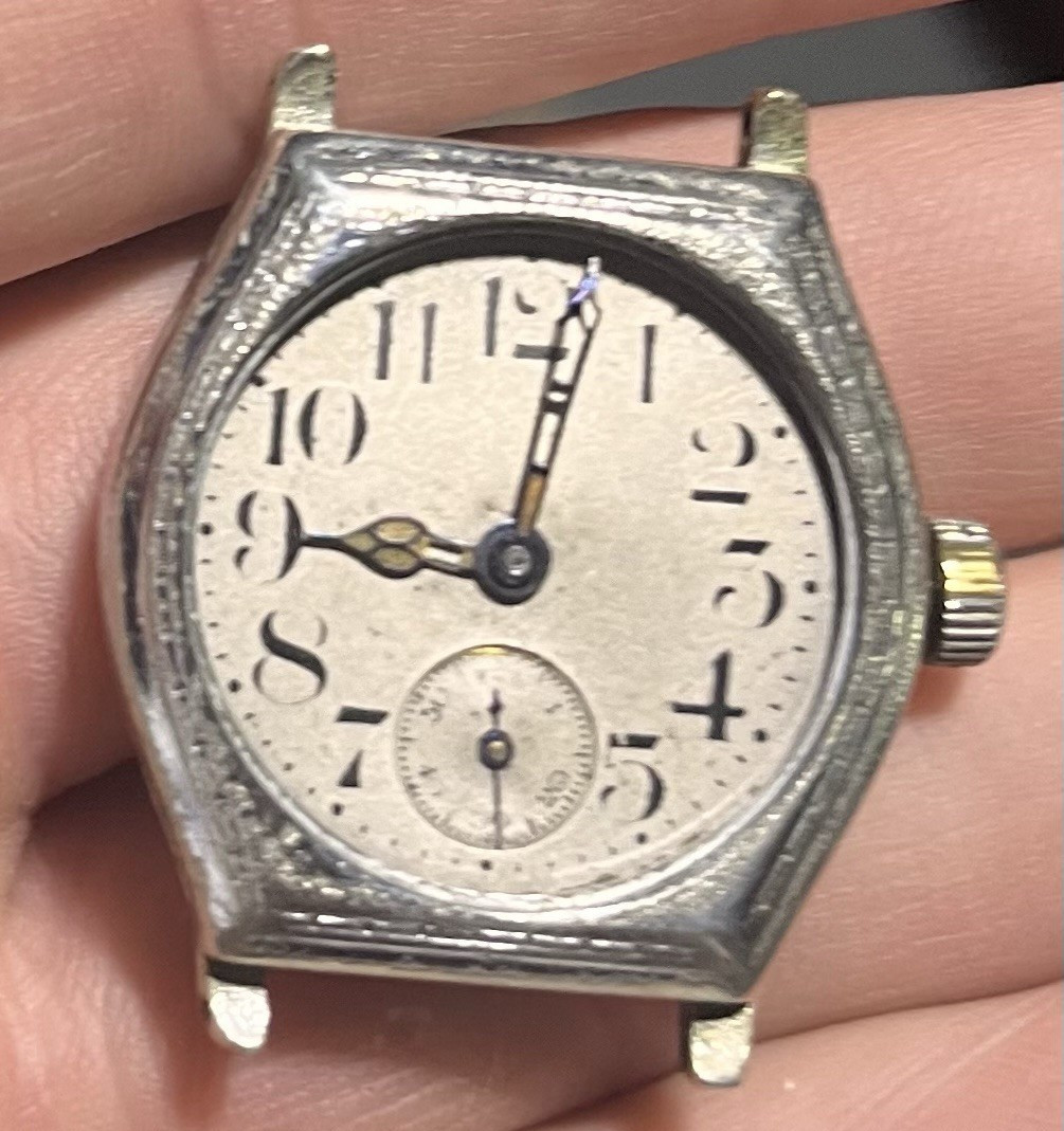 Vintage Elgin Wristwatch, missing glass face.