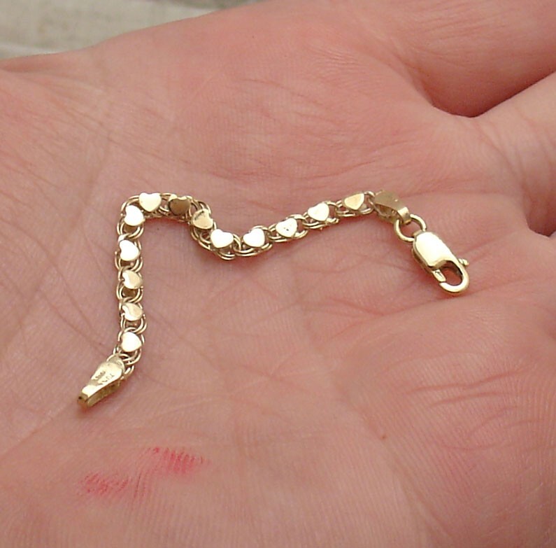 3″ Mirror Heart Extender 4 Necklace Chain Lobster Clasp Real 14K Yellow Gold