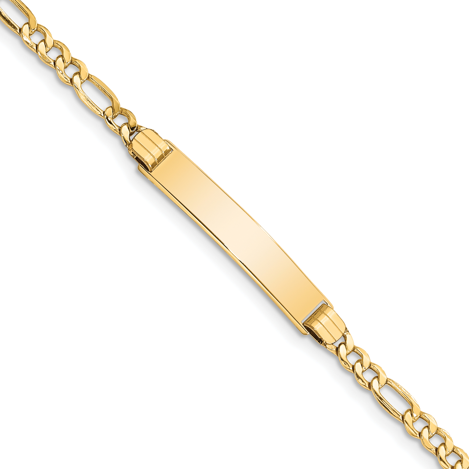 10k Semi-solid Figaro Link ID Bracelet 10DCID107