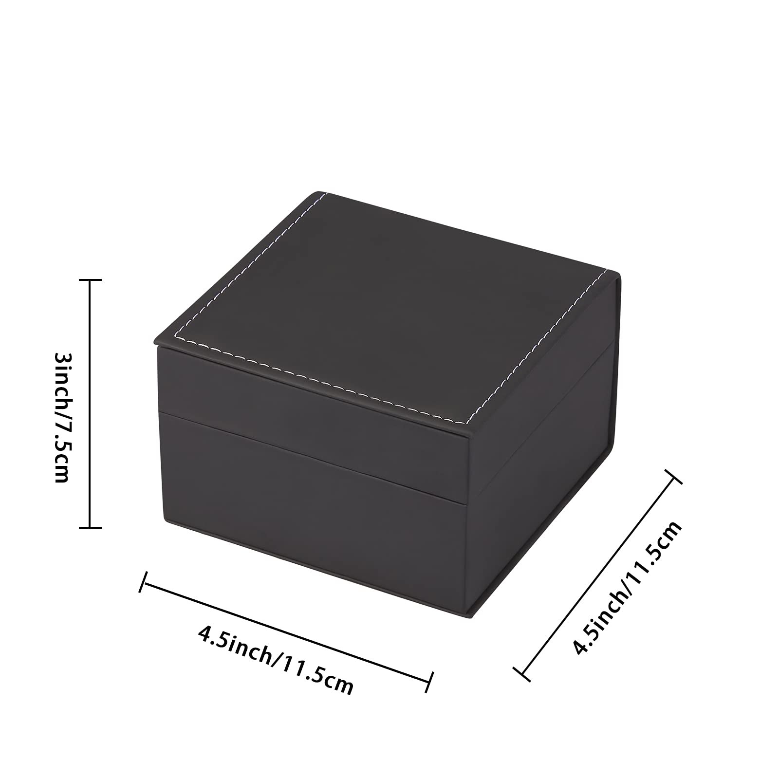 Luxury Black Single Watch Gift Box with Pillow PU Leather Wristwatch Display Cas