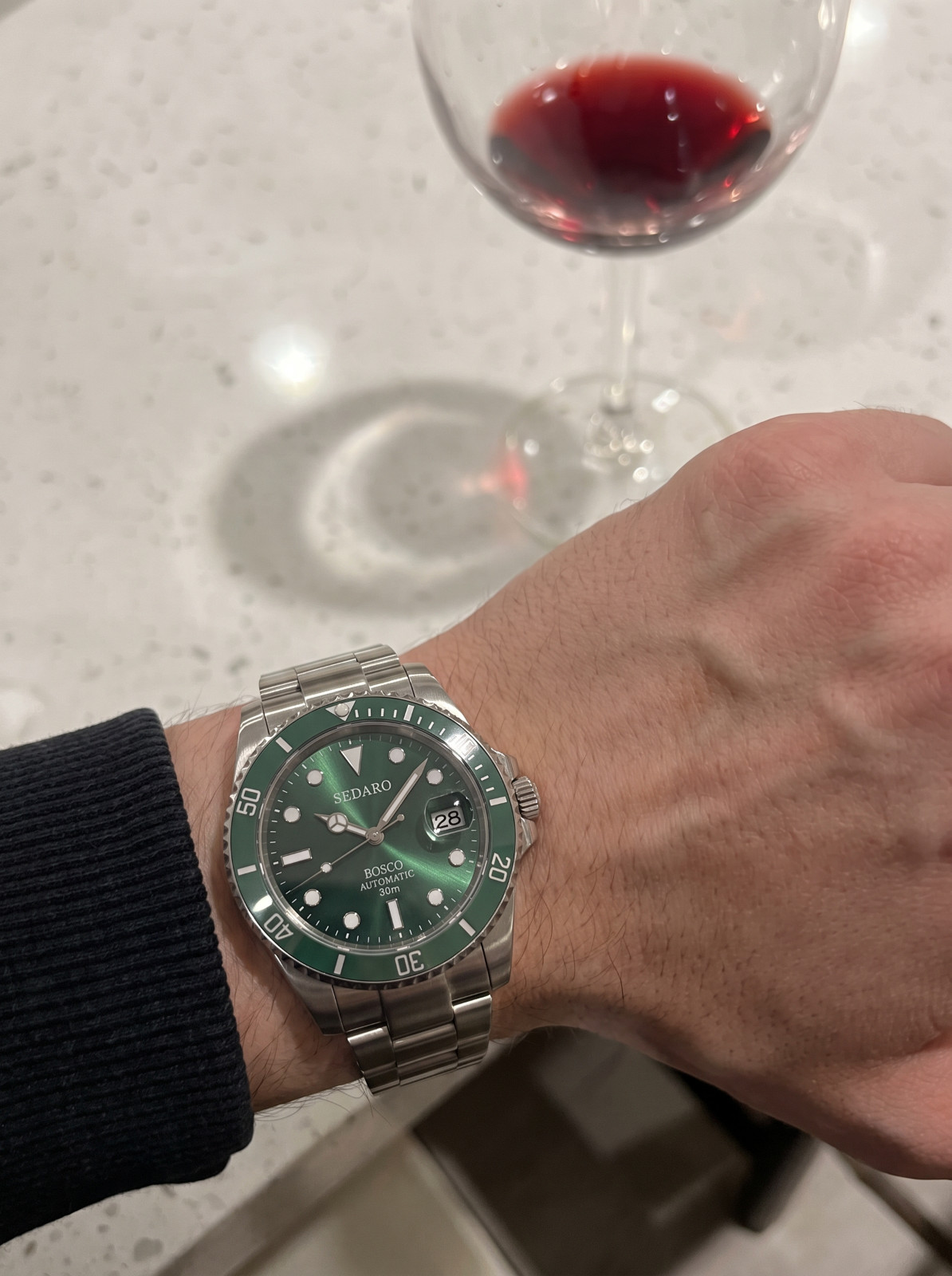 SEDARO Diver Watch NH35 Automatic Green Dial Sapphire Crystal Steel 41mm