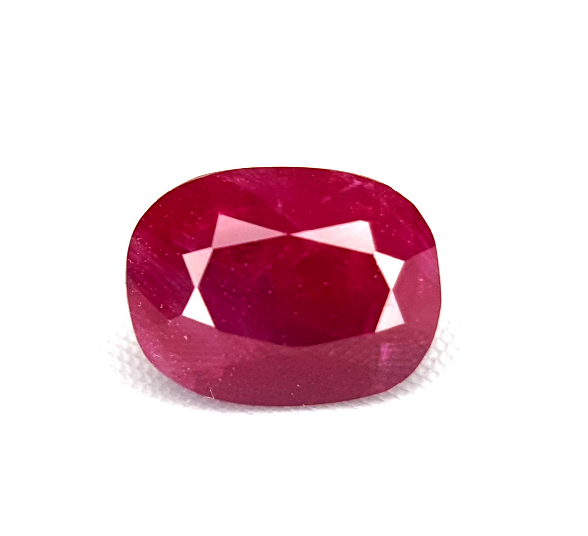 1.35 Ct UNHEATED RUBY 7 x 5 RED Cushion-cut Gemstone