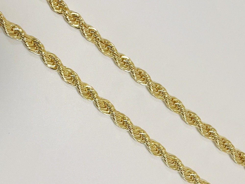10K Yellow Gold SOLID Rope Chain Necklace Diamond Cut Real Gold 10mm 22inch