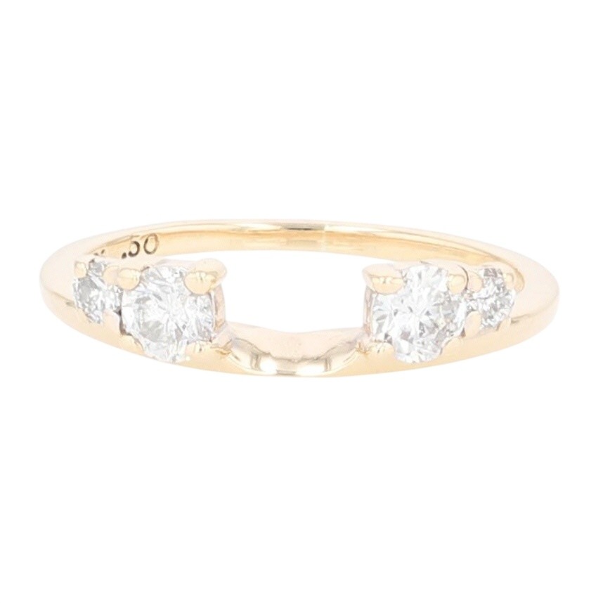 .50ctw Round Cut Diamond Prong Set Wedding Ring Jacket 14k Yellow Gold Size 6