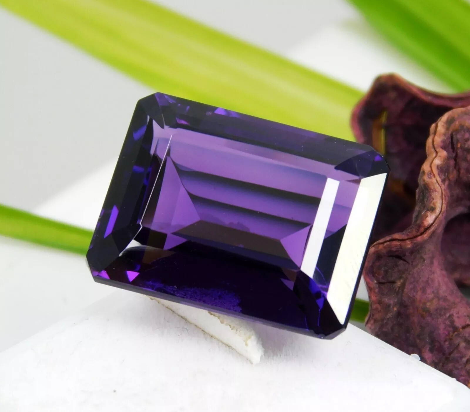 Amethyst Deep Purple Emerald Shape 21-23 Ct Loose Natural Certified Gemstone