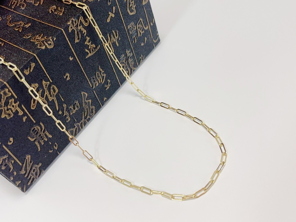 Real Genuine 10K Solid Yellow Gold Paperclip Chain Necklace 22inch 4mm