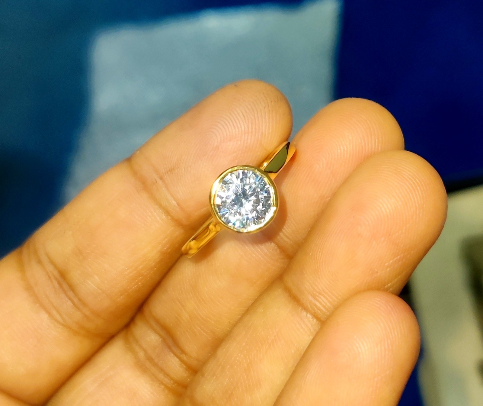 2Ct Round Lab Created Diamond Solitaire Engagement Ring 14K Yellow Gold Plated