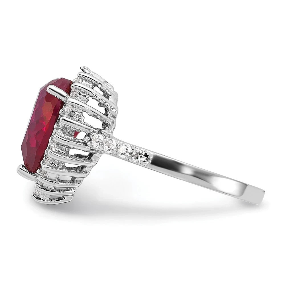 4.00 Ct Heart Cut Natural Ruby Diamond Engagement Ring 14K Solid White Gold 6