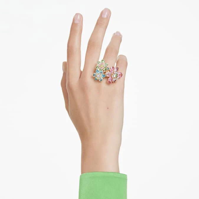 Swarovski Idyllia Ring Mixed cutting set with gemstones flowers Size: US 8