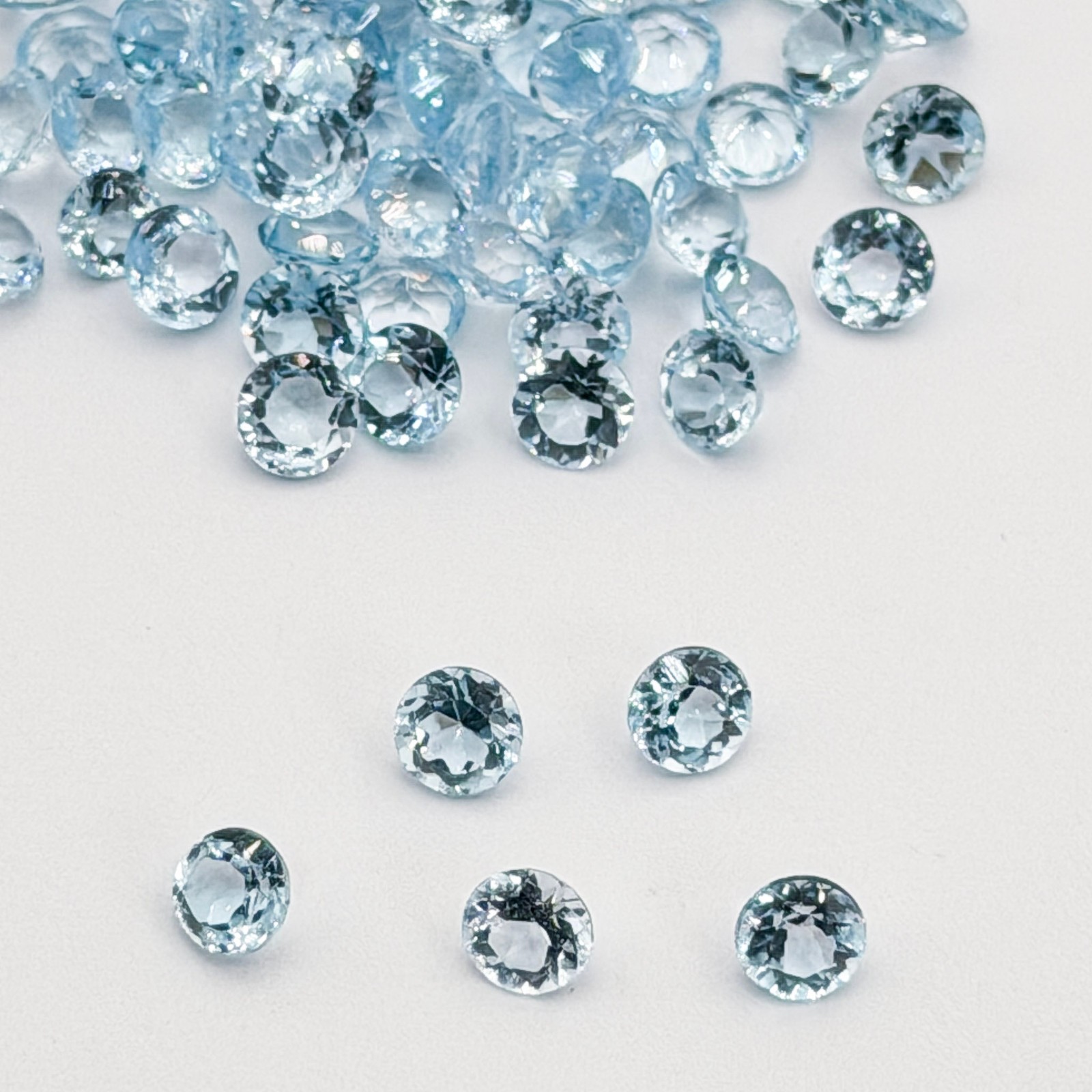 Natural Blue Topaz 5mm Round Faceted Gemstones Calibrated Lot Wholesale USA