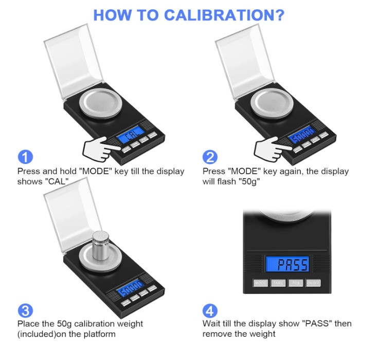 Milligram Scale 50g/0.001g, Powder Scale 6-in-1 Kit | Includes Soft Carry Bag