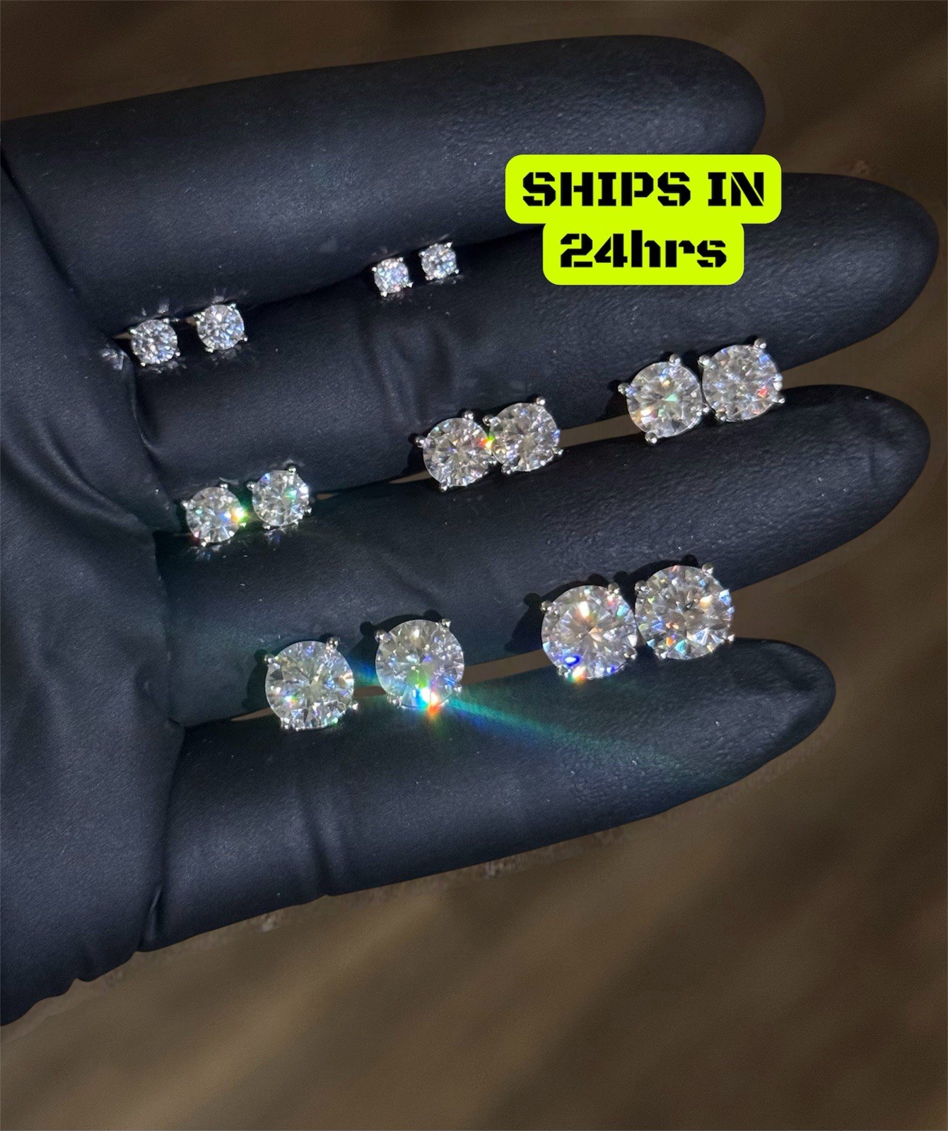 3mm-8mm VVS1 Moissanite Screw back Stud Earrings 925 Silver Mens Ladies Women