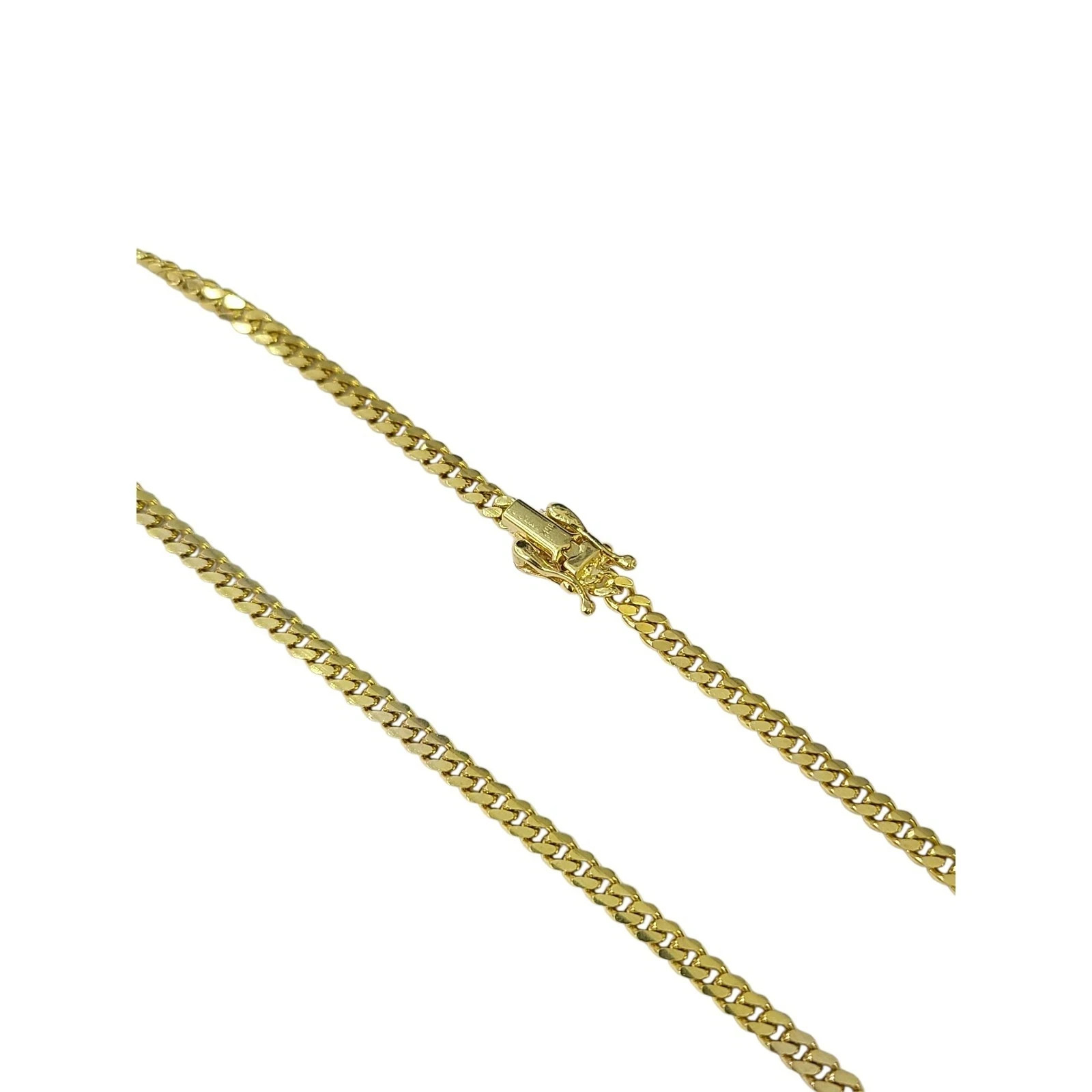 10k Solid Gold Miami Cuban Chain 2mm 3mm 4mm 5mm 18 20 22 24 inch Men Women