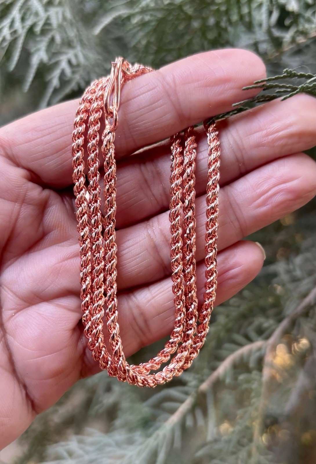 24 inch Pure Copper Thick Rope Chain Necklace, Healing Copper Jewelry, Spiritual