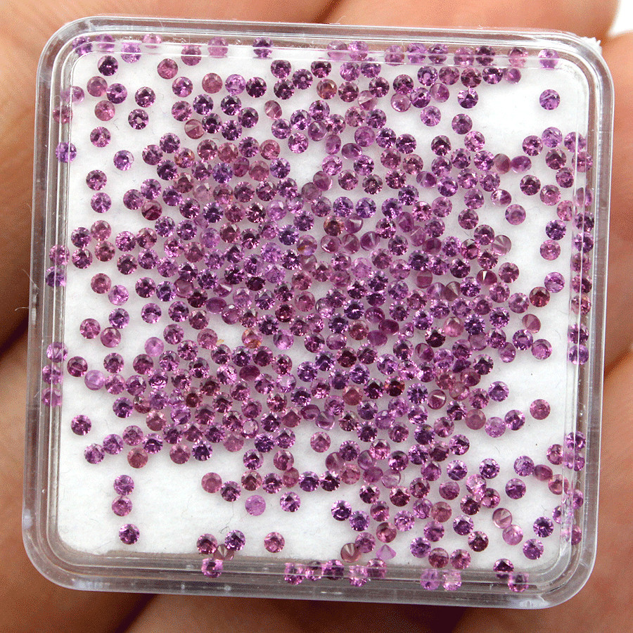 VVS 50 Pcs Natural Rubellite Tourmaline 1.3MM Round Cut Untreated Gemstones Lot