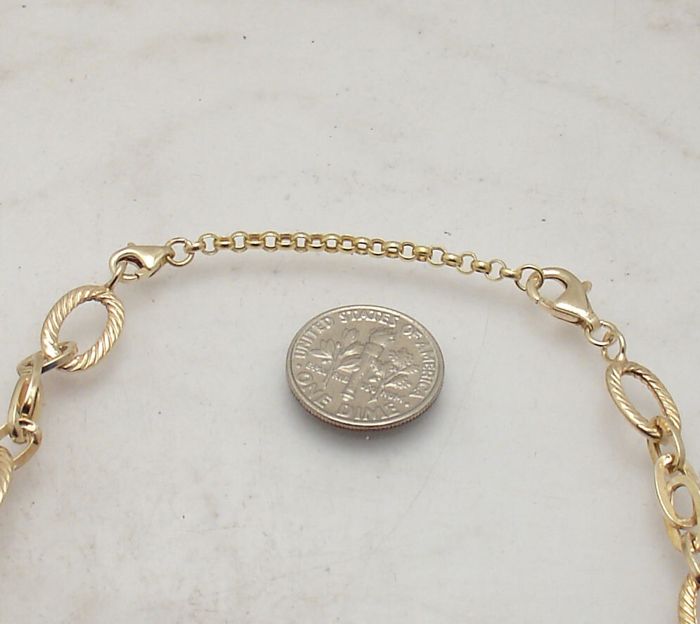 2.7mm Rolo Cable Link Extender Chain Necklace Lobster Clasp Real 10K Yellow Gold