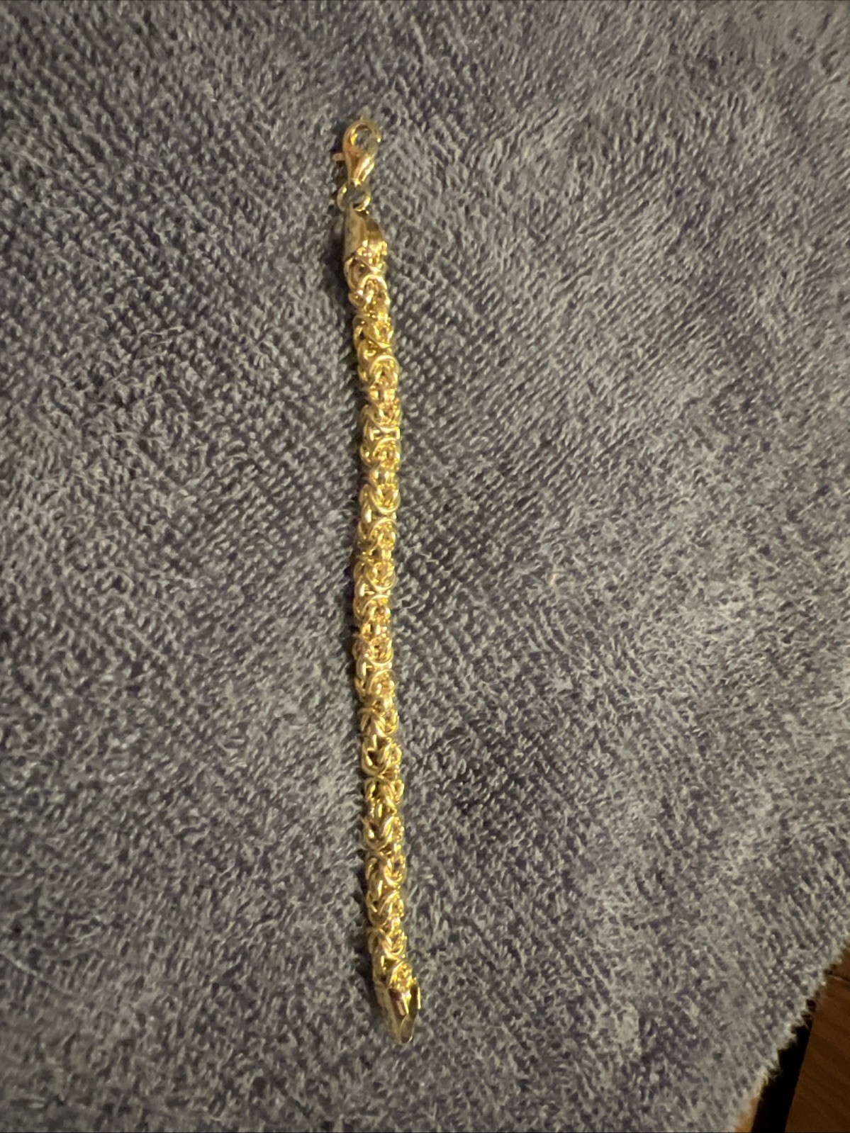 Beautiful!!! 14k Gold Plated Byzantine Link Chain Bracelet 6.5”
