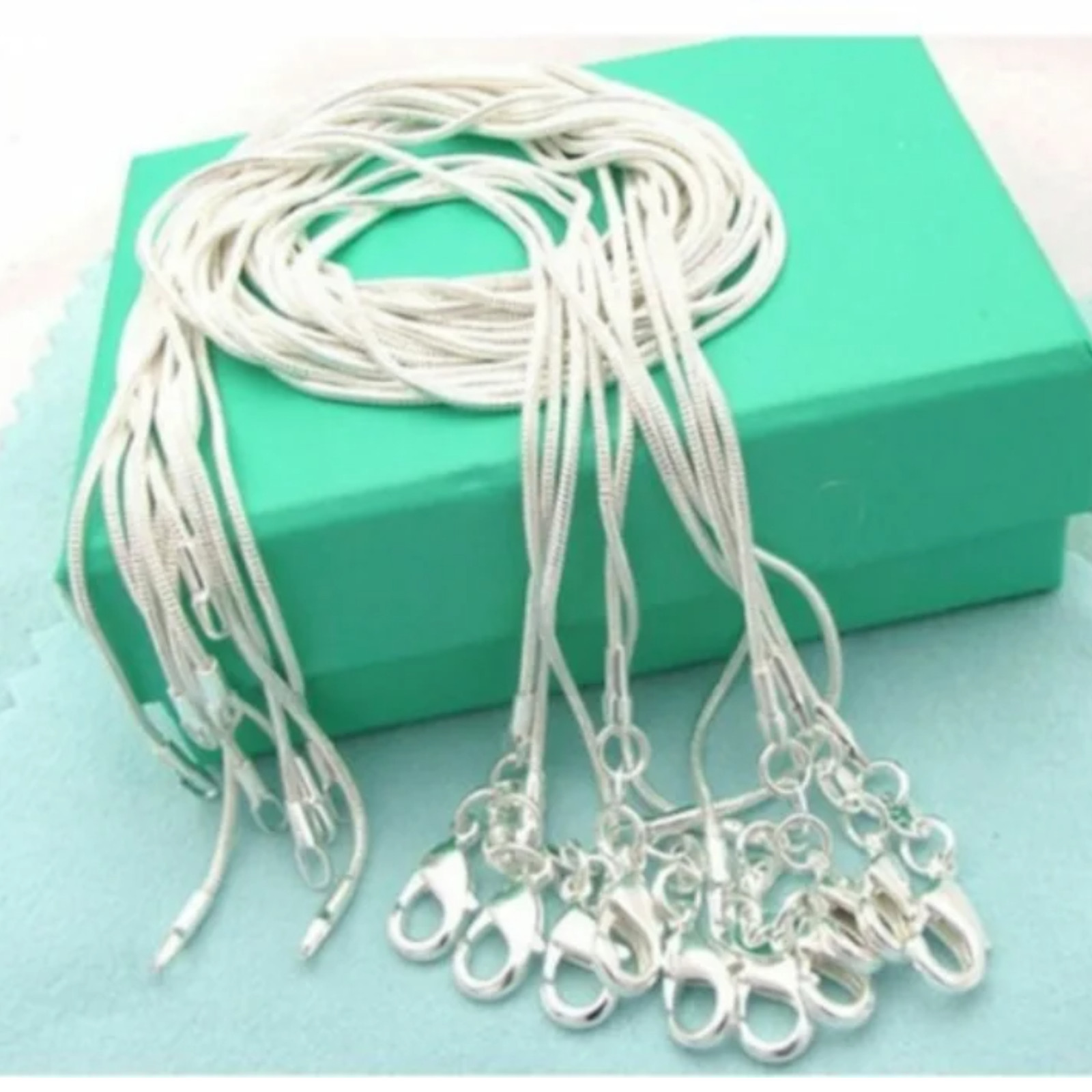 10PCS wholesale 925 sterling solid silver snake chain necklace 1MM 16-30inch