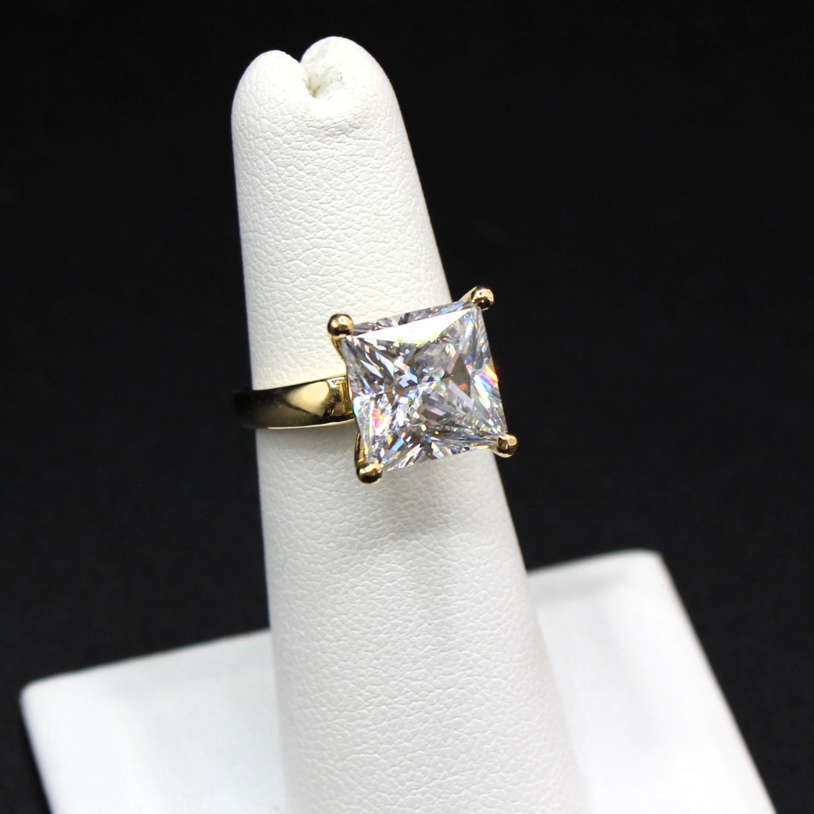 4 Carat Diamond Ring Engagement REAL 14k 6.80gm Man Made Wedding Vacation Size 5