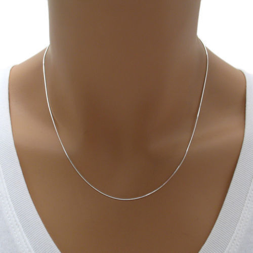 925 Sterling Silver Diamond Cut Snake Chain 020 Gauge 0.8mm 14/16/18/20/22/24″