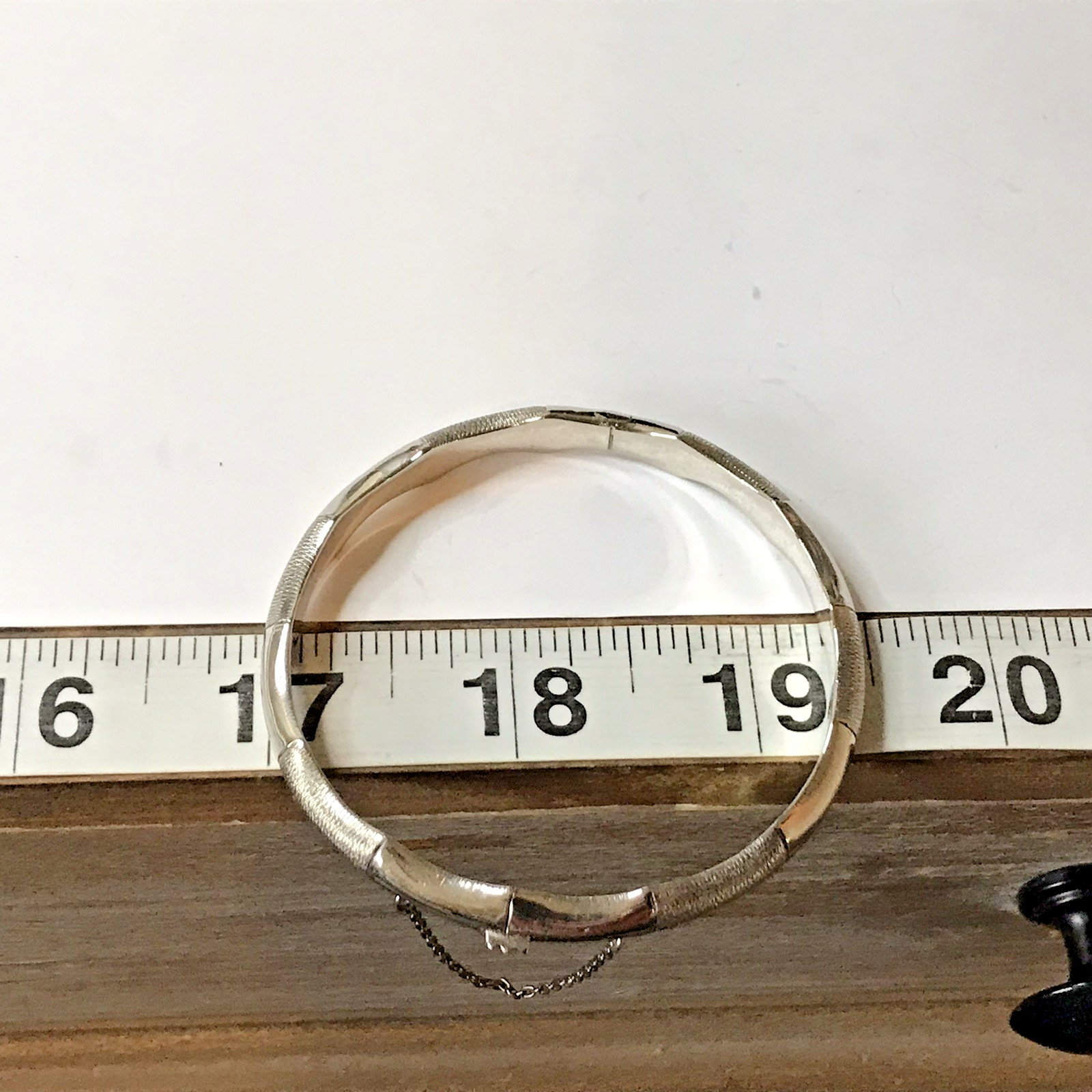 VINTAGE STERLING SILVER BAMBOO Bracelet HINGED 10.06grams