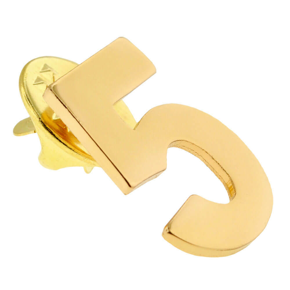 PinMarts Number Five 5 Lapel Pin Anniversary Birthday Number Jewelry