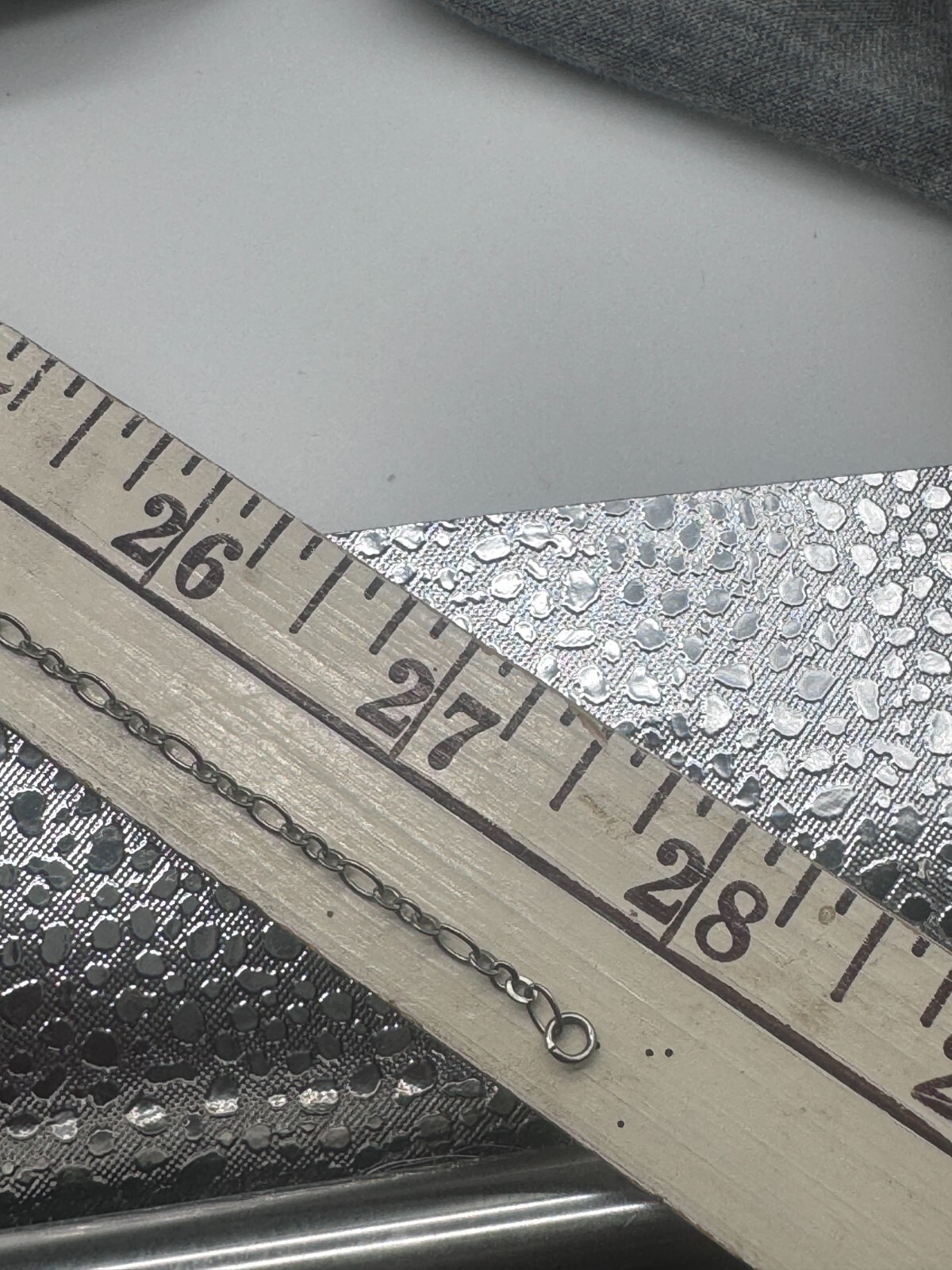 Simple Silver Tone Two Stranded Choker Necklace 28″ Cable Variation Link Chain