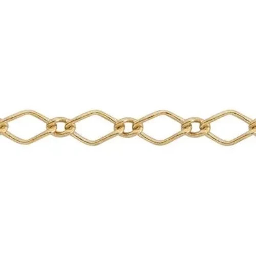 4/20 Gold-filled 2.4mm Long and Short Curbed Links Footage Chain. Sold Per Inch
