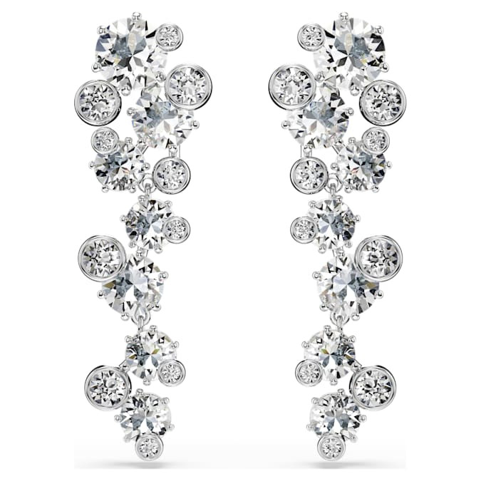 Swarovski Constella Earrings Mixed cut， rhodium plated