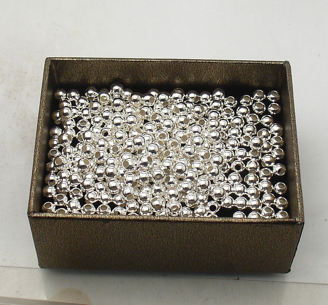 5mm Round Loose Polished Shiny Bead Ball Jewelry Making Real 925 Sterling Silver
