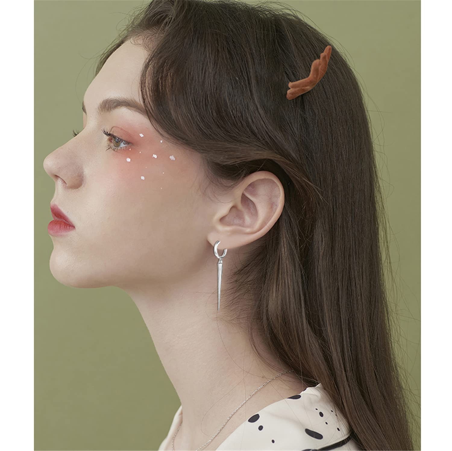 Spike Dangle Drop Hoop Earrings for Women Men Sterling