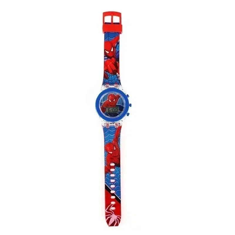 Children Spiderman Watch Cartoon Flashing Light Up Digital Spider Man Kids Flash