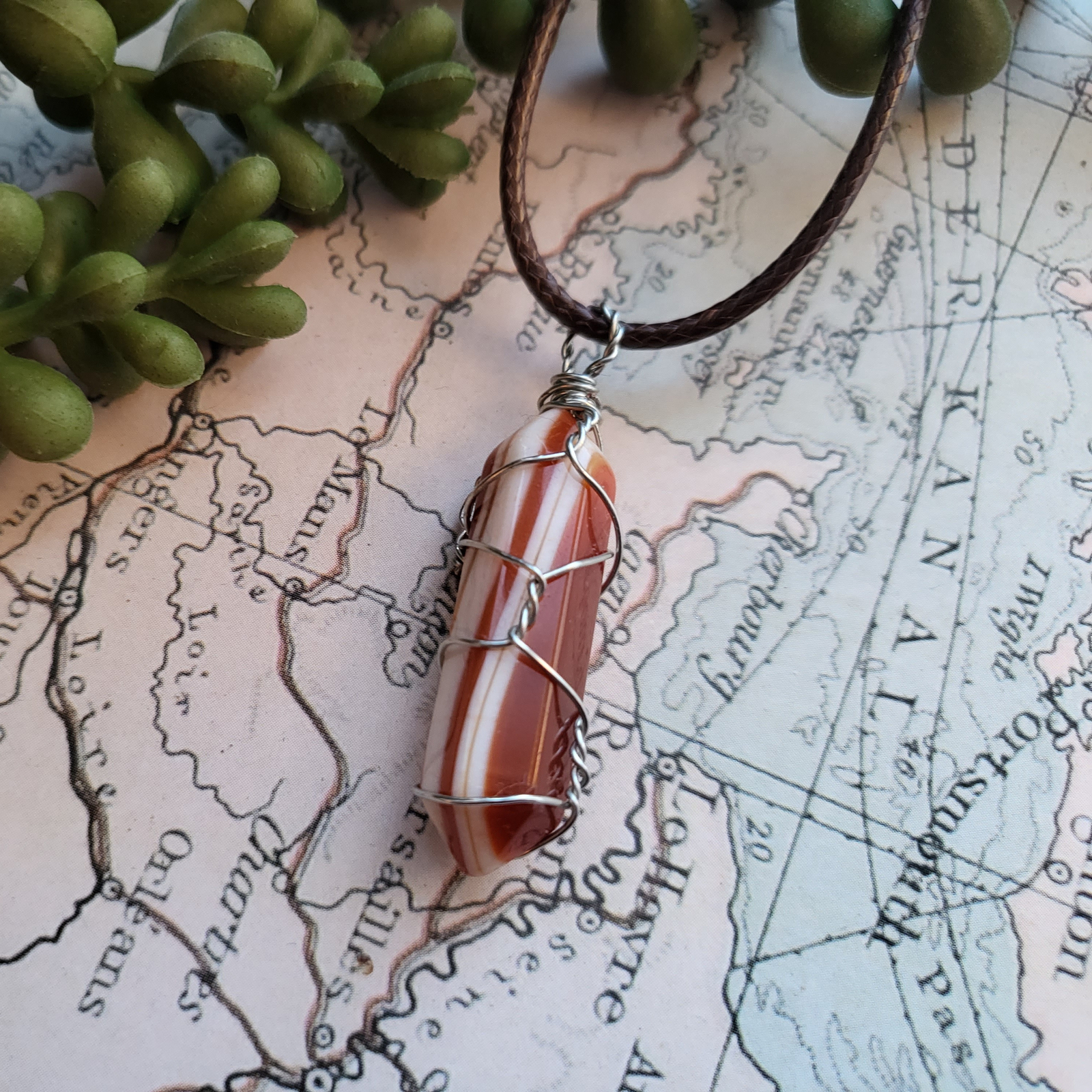 Carnelian DT Point, Wire Wrapped Pendant