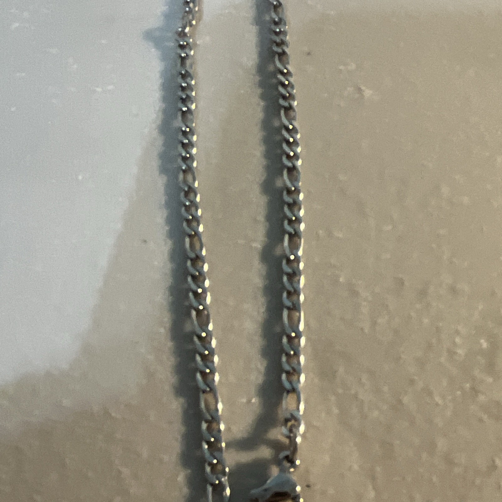 Silver Tone Rope Chain Necklace with Clear Simulated Crystal Pavé Crown Charm