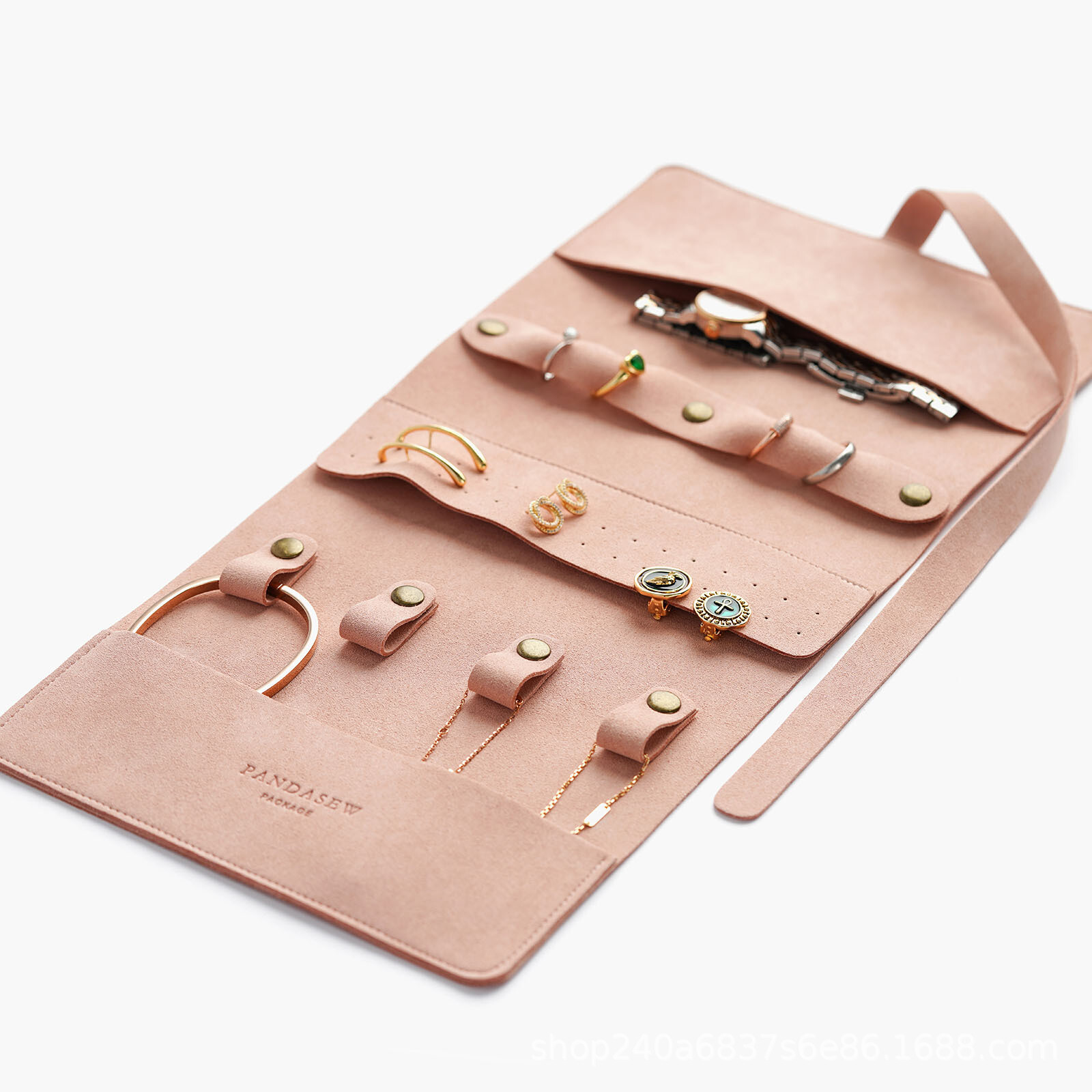 Multifunctional Jewelry Roll Organizer for Travel Earrings Necklaces Bag