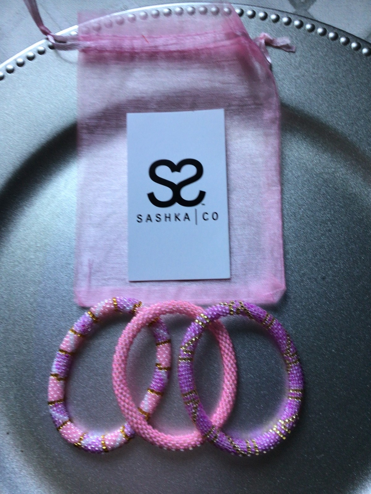 PINK & VIOLET 7″ ROLL ON SASHKA BRACELETS, 3 PCS