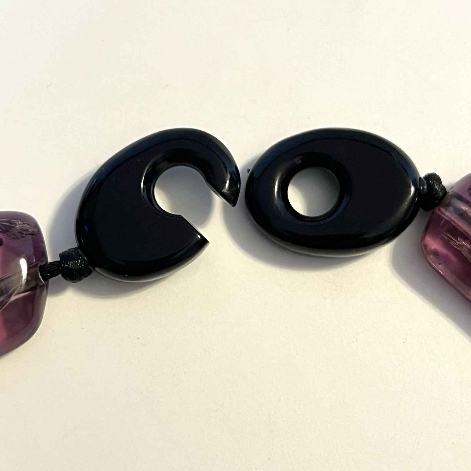 Gerda Lynggaard MONIES Massive Amethyst Crackled Acrylic Resin Collar Necklace