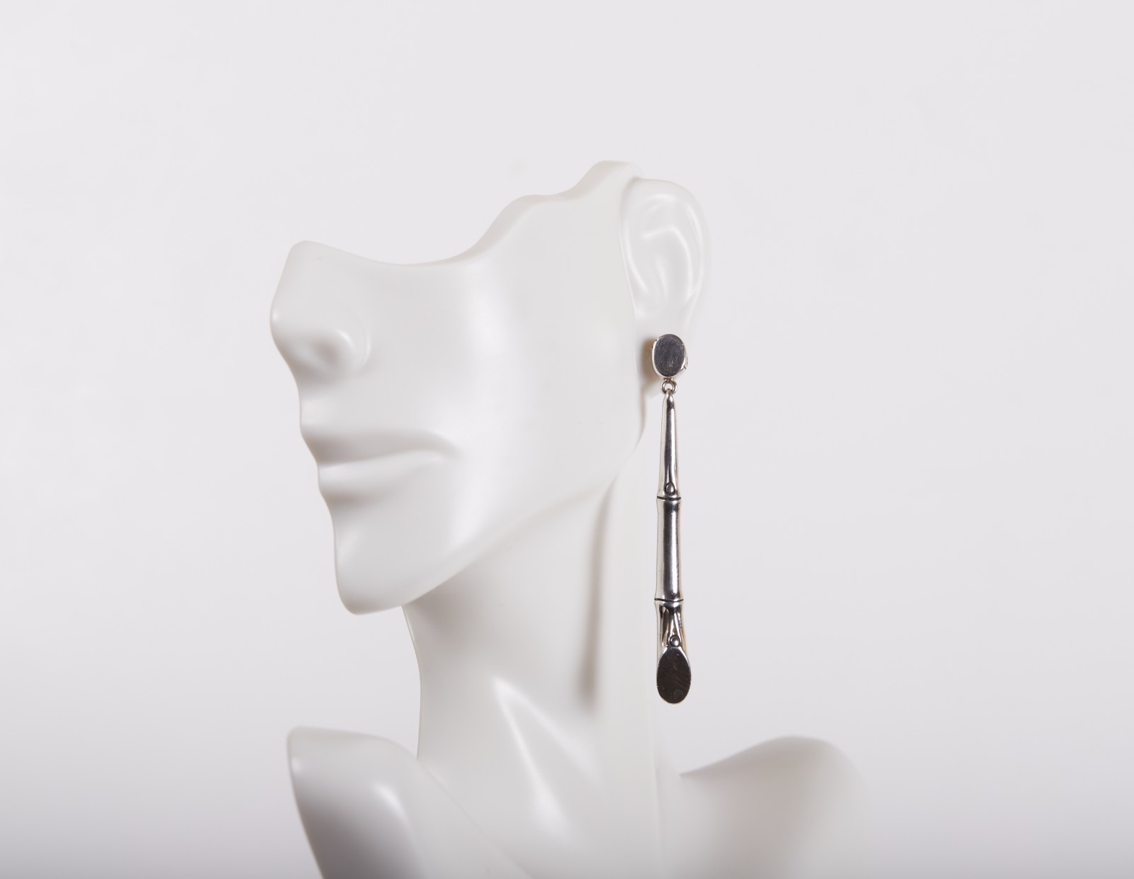 JOHN HARDY Sterling Silver Bamboo Design Dangle Drop Earrings!