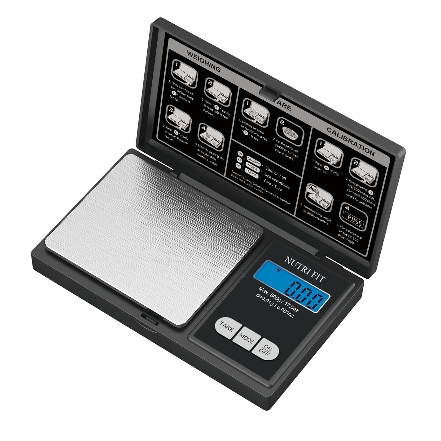 Gram Digital Scale 0.01G Accuracy, 500G Small Pocket Scale Jewelry Scale