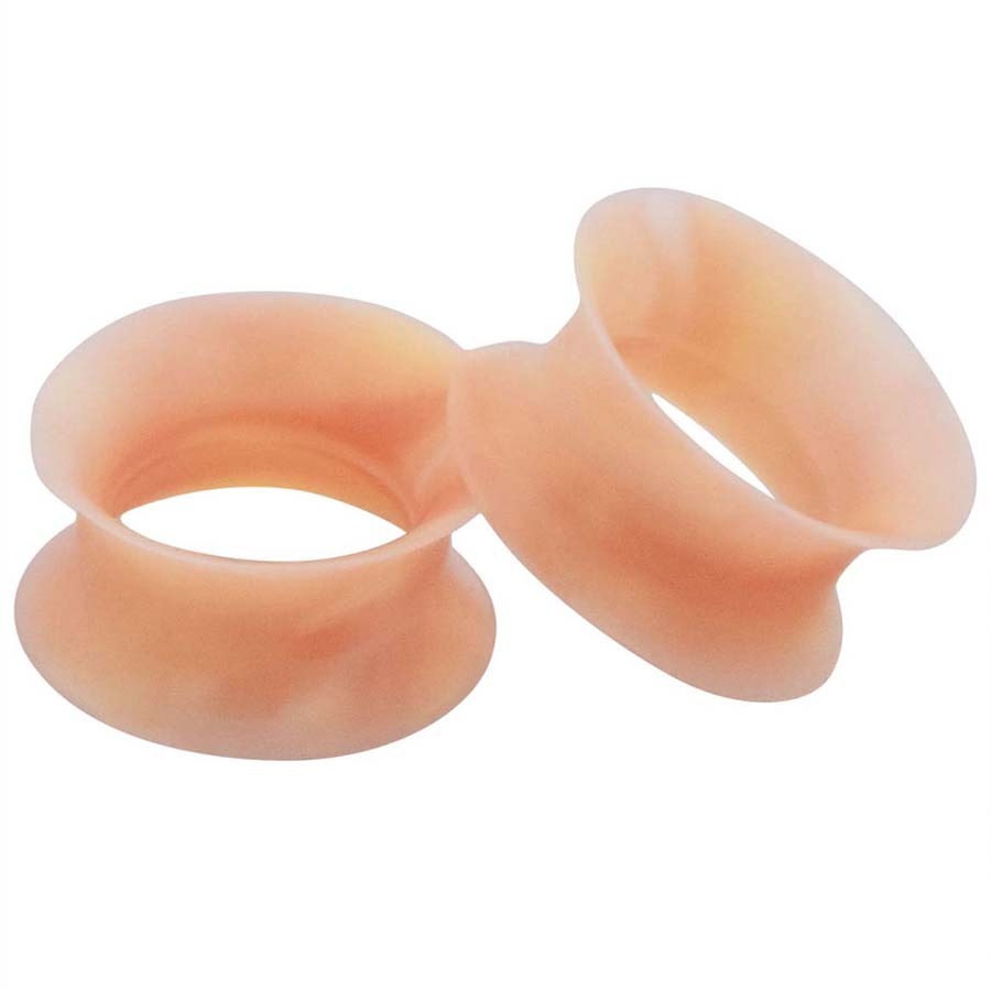 PAIR-ULTRA-THIN-TUNNELS-SOFT-SILICONE-EAR-GAUGES-PLUGS-DOUBLE-FLARED-EARLETS