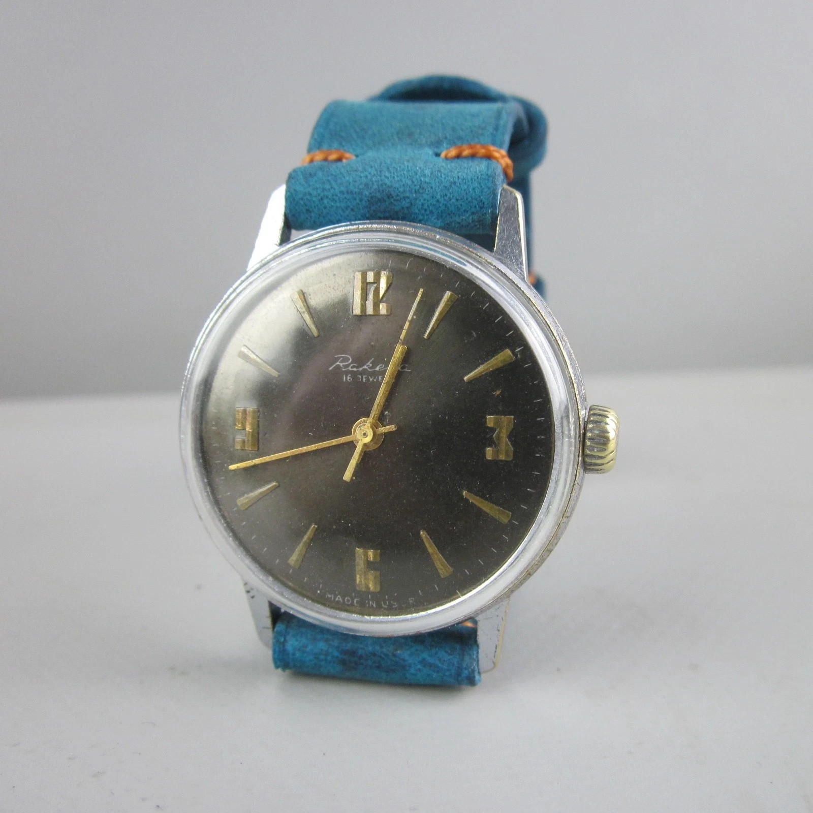 Raketa 2609 VINTAGE Soviet WRIST Watch Rocket 16j ussr Leather Strap