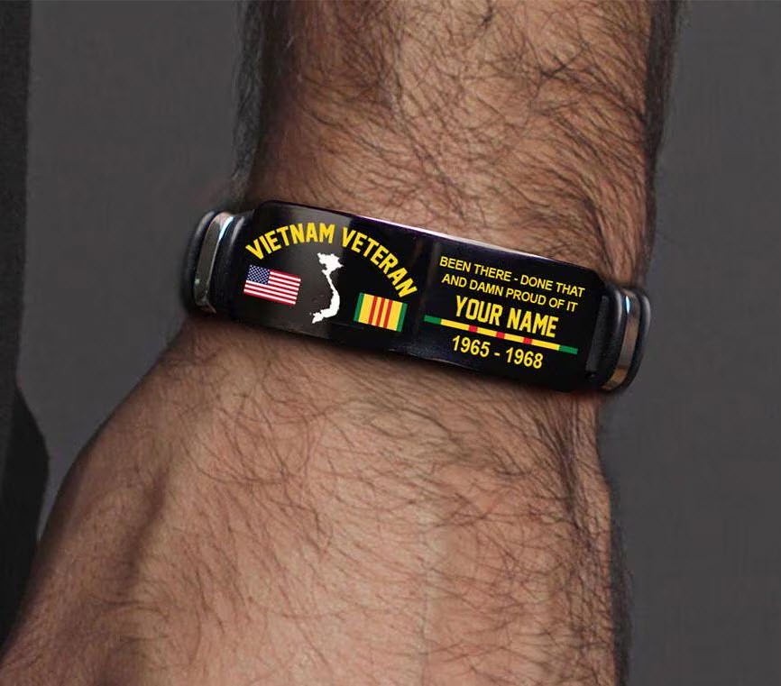 Personalized Vietnam Veteran Men Bracelet Been There Done That Proud Gift for Da