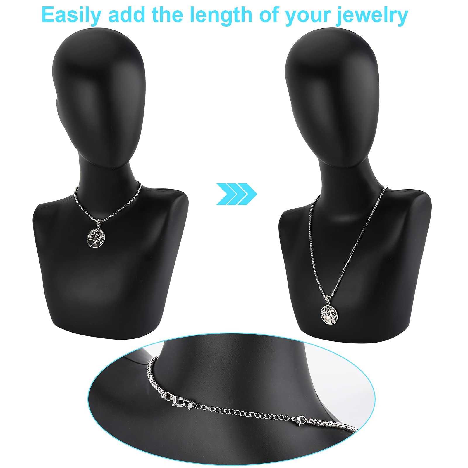 12 Pcs Extender /Safety Chain Extender Necklace Bracelet Lobster lock 1″ To 6