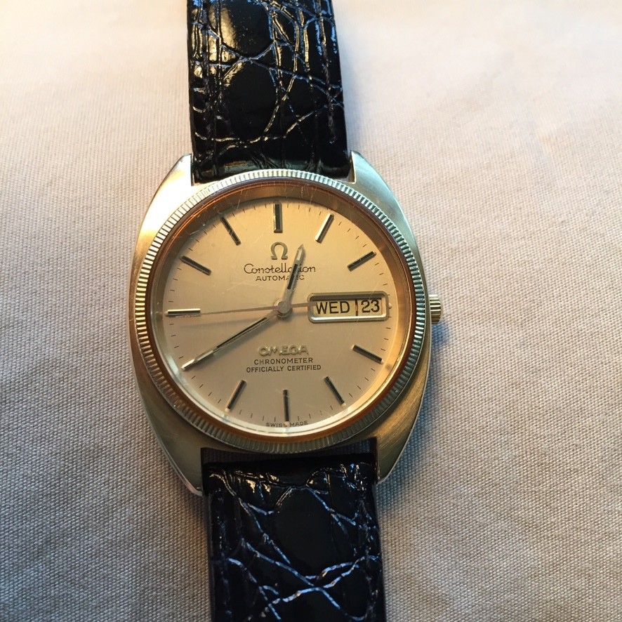 Omega Constellation Day/Date Gold Dial Vintage Watch