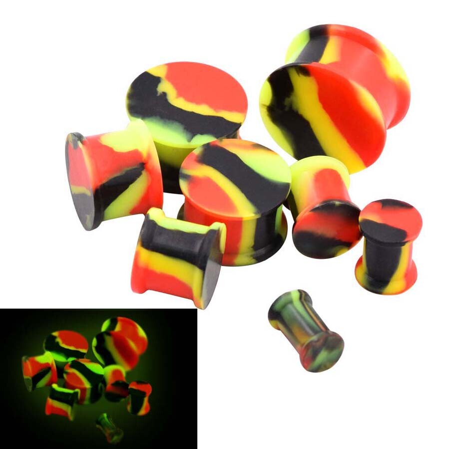 2 Pcs Solid Silicone Plugs Flexible Ear Gauges Expandar Stretcher Body Piercings