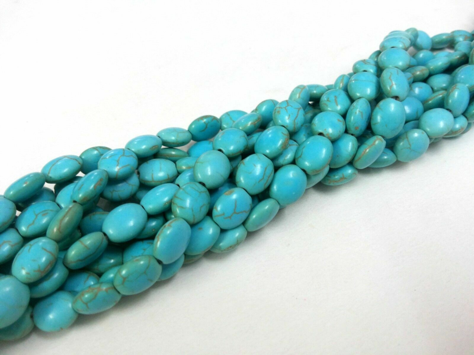 Turquoise Howlite Oval 8x10mm Smooth Beads 13″Inch 1 Strands
