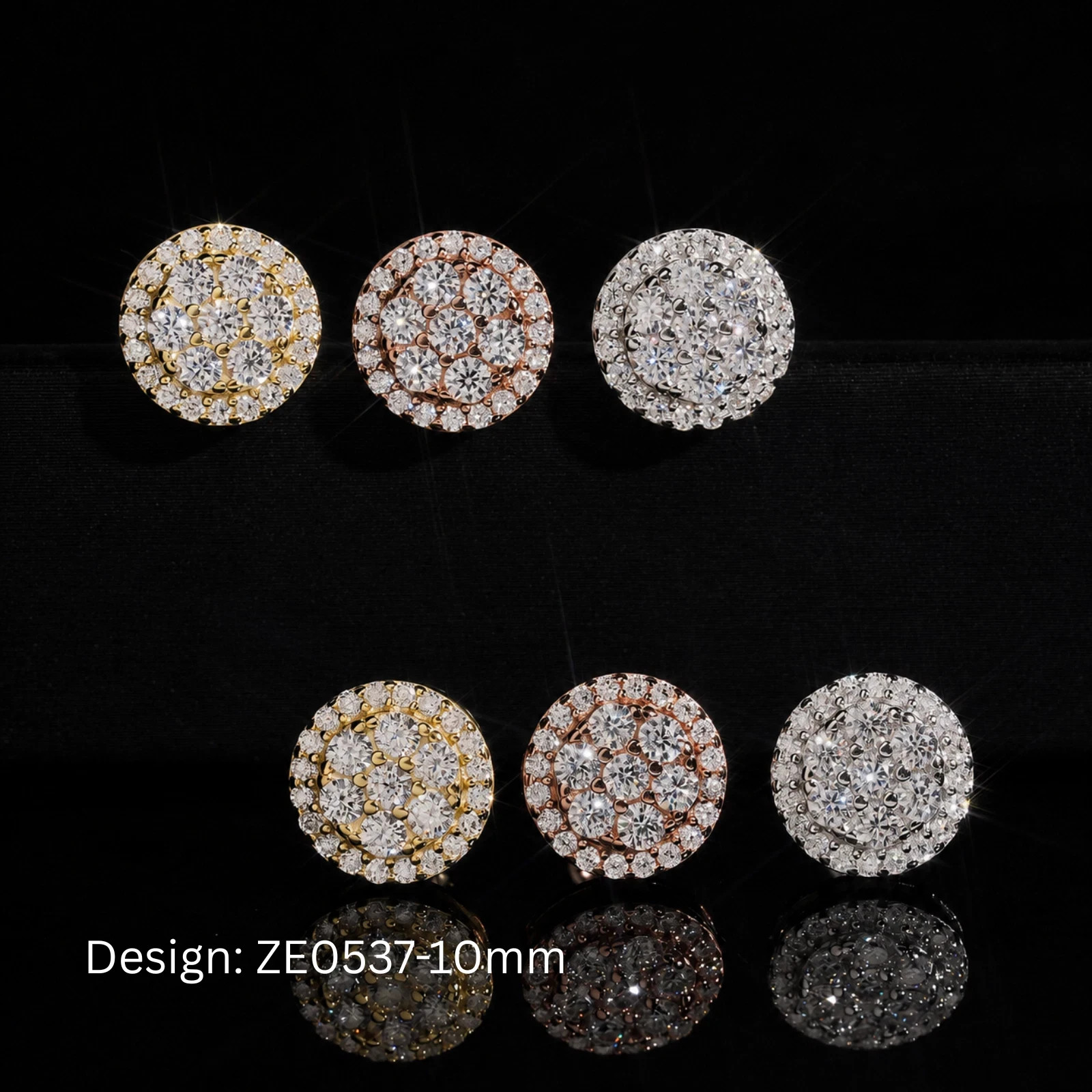 VVS Moissanite Stud Earrings 925 Sterling Silver Pass Diamond Tester GRA