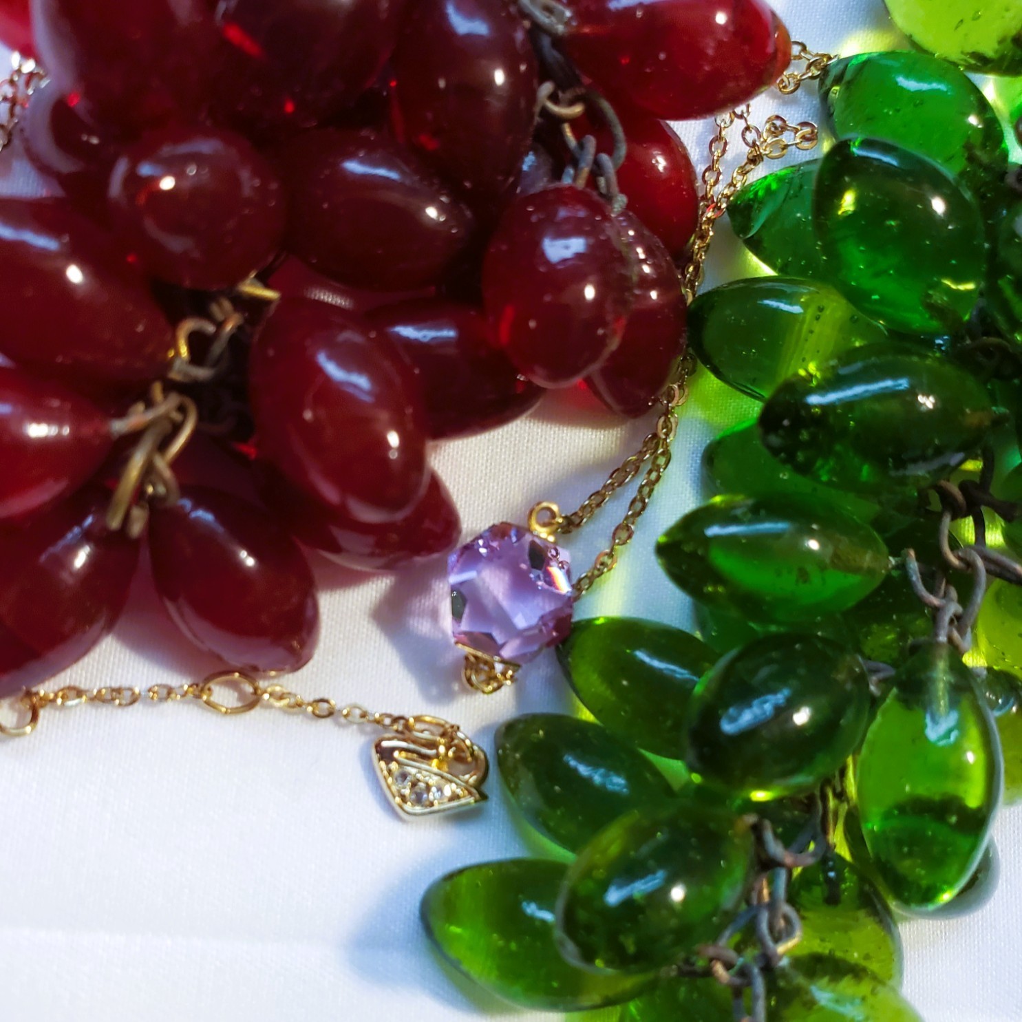 Swarovski “Nutshell Design Collection” Violet Hue Geometric Crystal Necklace