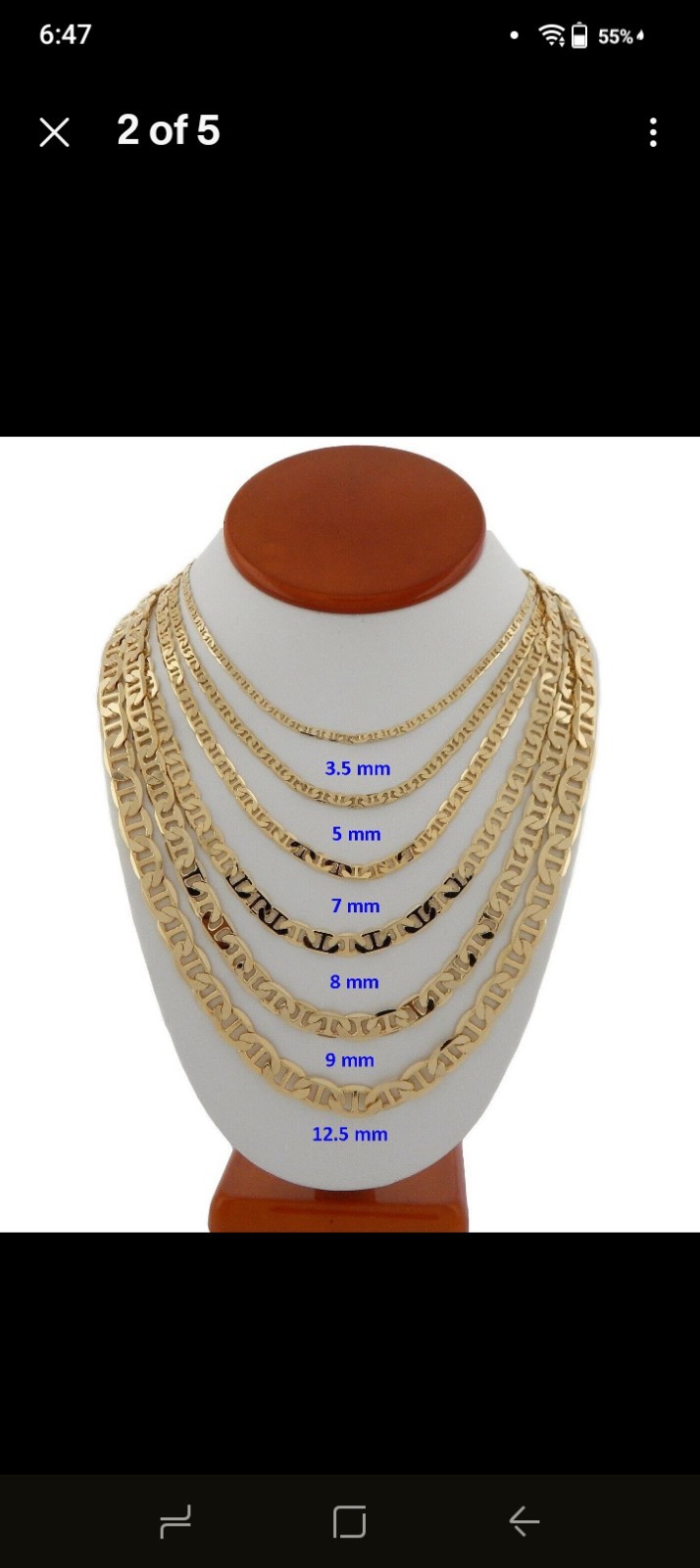 14K Gold Plated Mariner Chains(2) & Hip-hop Jesus Charm and Crucifix Pendant Set