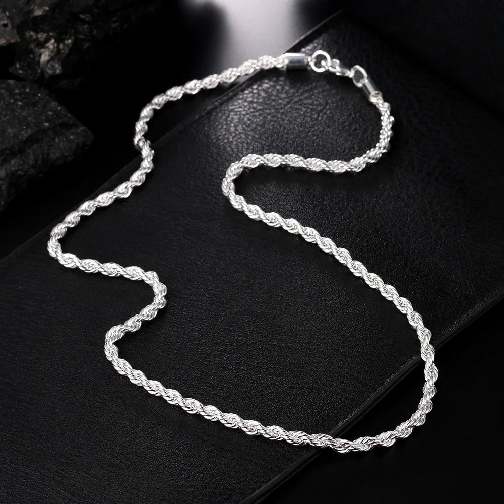 925 Sterling Silver Italian Rope Chain Men’s Necklace 4mm – NEW**